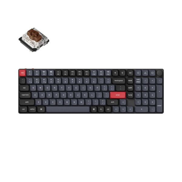 Купить Беспроводная механическая клавиатура QMK Keychron K17 Pro, 103 клавиши, Knob, Hot-Swap, Gateron low profile Brown Switch